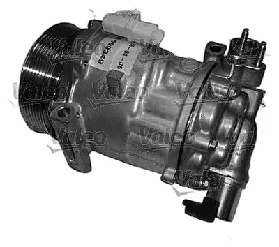 Image de Compresseur de climatisation 12 V R 134a Ø 119 mm VALEO pour, entre autres, PEUGEOT 407