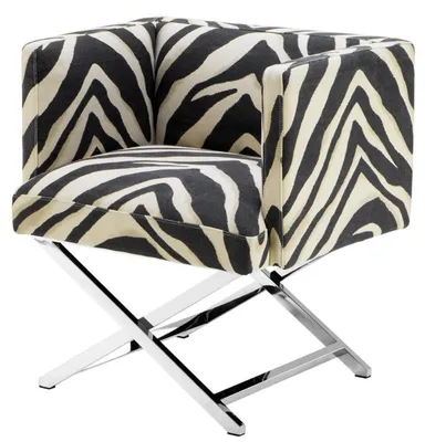 Produktbild von Casa Padrino Luxus Club Sessel im Zebra Design 68 x 57 x H. 74 cm - Art Deco Möbel