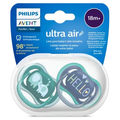 Produktbild von Philips Avent Schnuller 2er Pack Ultra Air ab 18 M - Elefanten