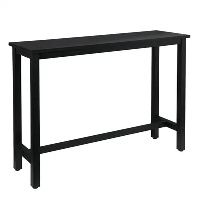 A black bar table on a white background.