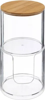 Obrázok produktu pre 5five Simply Smart kozmetický box Selena 2 v 1 na vatové tampóny a tyčinky, plast, bambus, 18,4 cm, 174862