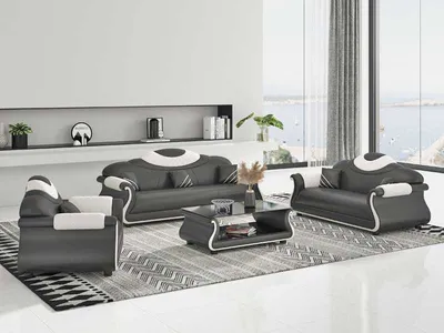 Produktbild von Sofagarnitur 3+2+1 Sitzer Schwarz JVmoebel