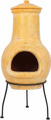 Productafbeelding van RedFire tuinkachel Tampico, geel, 31x31x68 cm, terracotta