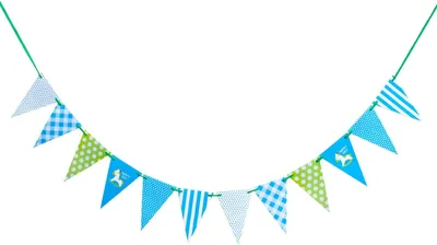 Produktbild von Oblique Unique Wimpel Girlande Happy Day Kinder Geburtstag Party Deko Banner - blau weiß grün