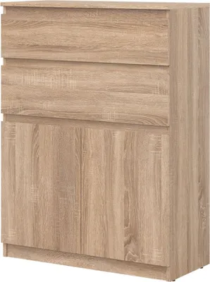 Obrázek produktu pro Komoda 75x105x35 cm REMI RM05 se 2 dvířky 2 zásuvkami Skříň do obývacího pokoje dub Sonoma
