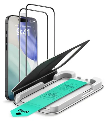 Image de Verre trempé avec cadre de positionnement pour iPhone 17 Pro Max, ESR UltraFit Tempered Glass, 2 pièces