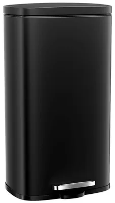 Image de Poubelle Clevich pour cuisine, 30 litres, en acier, de couleur noire