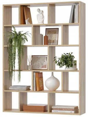 Produktbild von EstiloHome Bücherregal SOMBRA 105 x 141 cm, Sonoma-Eiche – offenes Wandregal