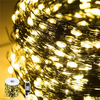 Productafbeelding van JOIEYOU 100 meter koperdraad lichtketting, 1000 LED's, kerstverlichting met 8 lichtmodi, IP44, lichtslingers voor tuin en balkon. Lichtkettingen voor kerst, Pasen, Halloween en bruiloften