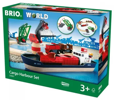 Produktbild von BRIO World Frachtport Set mit Kran und Zug