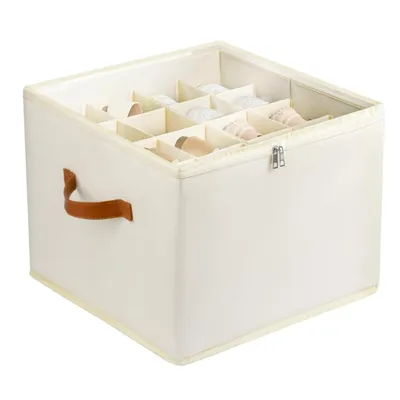 Obrázok produktu pre Kompaktný organizér na topánky, organizér do skrine na topánky z oxfordskej tkaniny, stohovateľný box na topánky - SHOVERA Beige