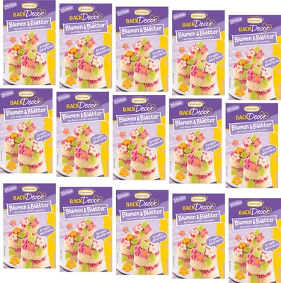 Produktbild von BackDecor 15 x 24 Blumen und Blätter aus weißer Schokolade Verkaufseinheit