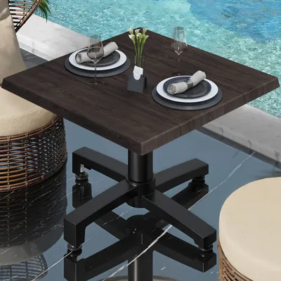 Produktbild von WBO | Jamaika Loungetisch | B:T:H 60 x 60 x 40 cm | Rustikal Kiefer / Schwarz | Bistro Loungetisch Gastro Tisch