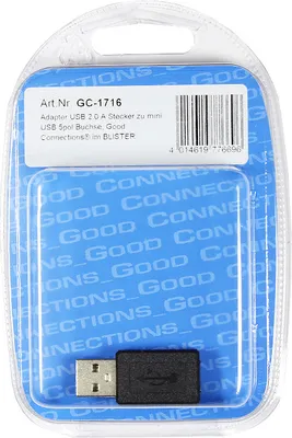 Produktbild von Alcasa USB 2.0 A/mini USB 2.0, USB 2.0 A, mini USB 2.0, Schwarz