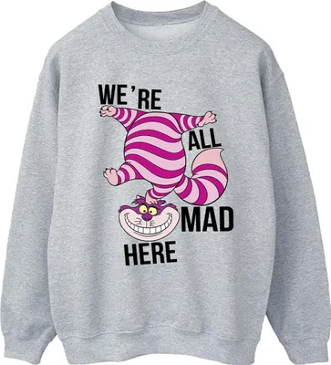Produktbild von Disney - "Alice In Wonderland All Mad Here" Sweatshirt für Damen BI5860 (XXL) (Grau)