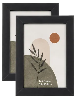 Fotolijst 10x15 cm, 2er-Set, schwarz, Holzrahmen mit Acrylglas