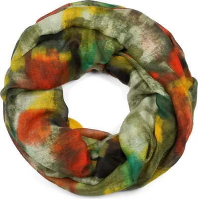 Produktbild von styleBREAKER Damen Loop Schal mit abstraktem Pinselstrich Muster, Schlauchschal mehrfarbig bunt, Tuch 01017130