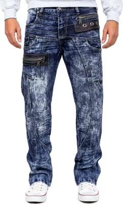 Produktbild von Kosmo Lupo Herren Regular Fit Jeans Stonewashed KM012 Blue W33/L32