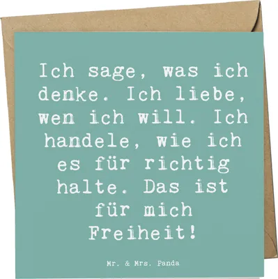 Produktbild von Mr. & Mrs. Panda Grußkarte Spruch Freiheit Leben - Meeresbrise - Geschenk, anlasskarte, Unabhängigkeit, Zitat, Individualität, doppelkarte, Gefühl, Motivation, Mut
