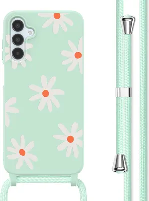 Image de imoshion Étui design en silicone avec cordon pour le Samsung Galaxy A15 (5G/4G) - Distance fleur verte