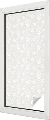 Produktbild von Buntglas Fensterfolie – 116x50 cm – Stained-Glass Design – blickdichte dekorative Sichtschutzfolie – selbstklebend, UV-Schutz – Zarte Blüten