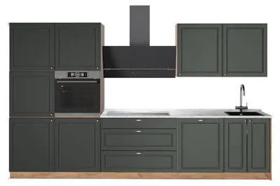 Obrázek produktu pro Kuchyňský kout Vicco Fame-Line Zelená zlatá země/Zlatý mocný dub 340 cm, PD Mramor, Model 64602