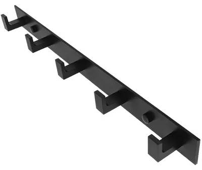 Produktbild von Moderne Wandgarderobe mit 5 Haken aus schwarzem Metall