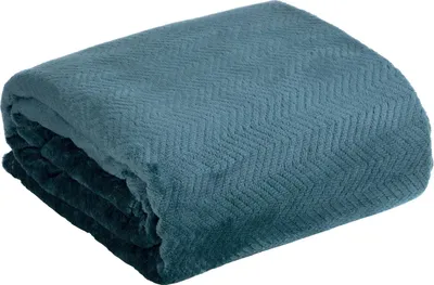 Zdjęcie produktu dla Design91 przytulny miękki koc CINDY5 150x200 cm ciemnoniebieski