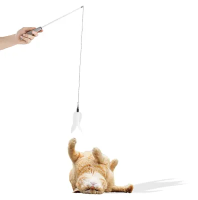 Produktbild von Teleskop Katzenangel mit Federanhänger · ausziehbar bis 173 cm · weiß