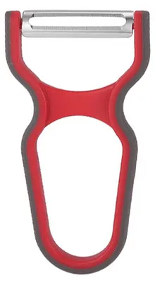 Produktbild von Gemüseschäler mit rutschfestem Gummigriff, Edelstahlklinge für müheloses Schälen, ergonomischem U-förmigem Design