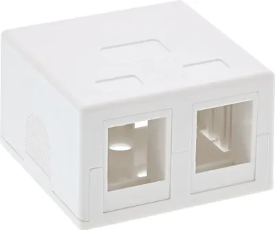 Produktbild von InLine® Anschlussdose Aufputz für 2x Keystone RJ45 Buchse, weiß