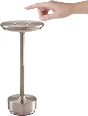 Produktbild von Kabellose Dimmbare LED Akku Tischleuchte Touch Tischlampe Lampe Wohnzimmer Nachttischlampen Dreifarbiges Licht Silber