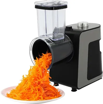 Productafbeelding van Elektrische groentesnijmachine. Professionele groentesnijder. Elektrische groentesnijder, gemakkelijk te reinigen, geschikt voor het snijden en raspen van de meeste soorten groenten