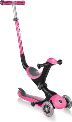 Produktbild von GLOBBER GO-UP DELUXE – 3 in 1 Dreirad, 120/80 mm, ABEC 5, 3-rädrig, höhenverstellbar, Klappmechanismus, pink