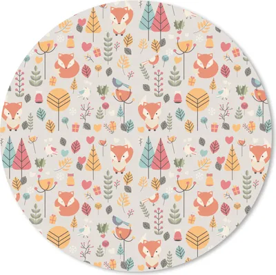 Produktbild von MuchoWow® Mauspad Mousepad Fuchs - Blumen - Regenbogen - Kinder - Design 20x20 cm - Mousepads - Maus Mat - Pad - Mausunterlage - Schreibtischmatte
