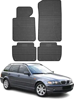 Obrázok produktu pre 1998-2005 BMW radu 3 Limo Touring E46 Podlahové rohože gumové čierne 4 ks
