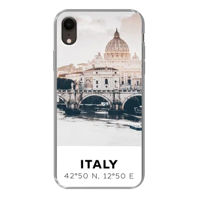 Produktbild von MuchoWow® Handyhülle Schutzhülle Hülle für iPhone XR Italien - Brücke - Fluss Silikon Softcase Handy Hülle - Schutzdeckel