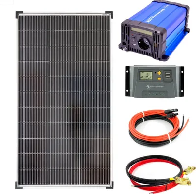Produktbild von Komplettset 1x120 Watt Solarmodul 1070x585 600 Watt FS600D12V Wandler 10A Laderegler Solaranlage