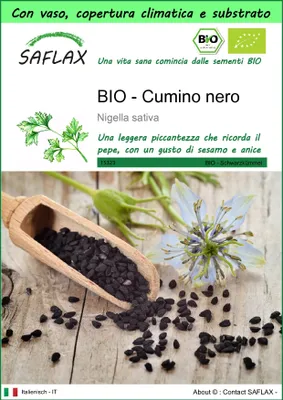 Immagine prodotto di SAFLAX Garden to go - BIO - Cumino nero - 300 semi - Nigella