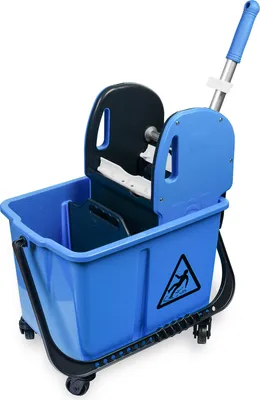 Produktbild von Hypafol Putzwagen | 2-Kammer Reinigungswagen, 24l Minifahrwagen, Eimer mit Trennwand | mit Mopp-Presse