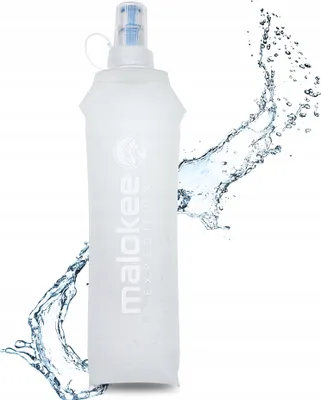 Produktbild von Weiche, faltbare 500-ml-Trinkflasche in Weiß