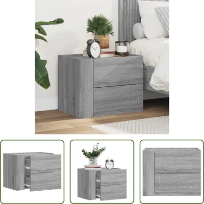 Produktbild von The Living Store Wand-Nachttisch Grau Sonoma 45x30x35 cm
