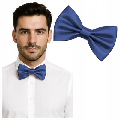Produktbild von Luvu Herren Fliege Elegant Verstellbar Uni Tintenblau