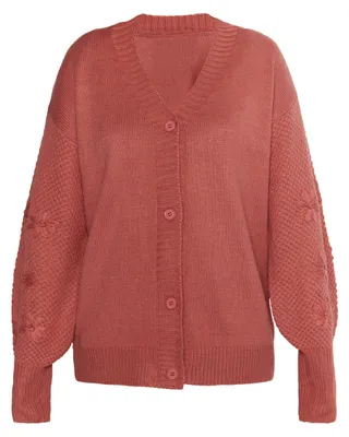 Immagine prodotto di Cardigan in maglia da donna EVERA - Rosa antico, XL/XXL