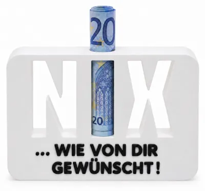 Produktbild von Geldgeschenk NIX Geschenkidee Nichts Geschenk Geburtstag Geldscheingeschenk