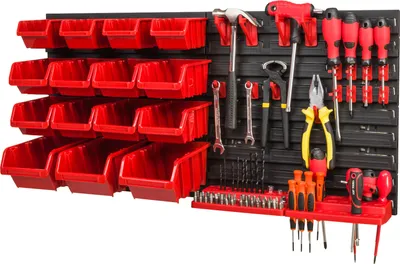 Produktbild von Stapelboxen Wandregal Box Sichtlagerkästen Schüttenregal Lagersystem 15 Boxen