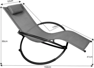 Produktbild von Outdoor-Schaukelstuhl - Wetterfest & Bequem - Grau - 152x53 cm