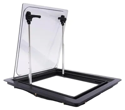 Image de Fenêtre pour camping-car, ouverture réglable, ventilation intégrée, noir