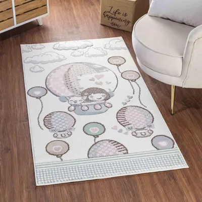 Produktbild von Surya LBU2307-5373, Drinnen, Teppich, Polypropylen (PP), Hellbeige, Beige, Braun, Pink, Hellrosa, Türkis, Grün, Blau, Grau, Rechteck, 100% Polypropylene