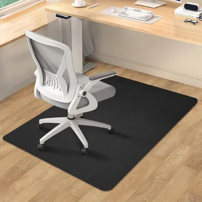 Produktbild von Bürostuhlmatten – Bürostuhlmatten für Parkett- und Fliesenböden – Rechteckige Bodenschoner– Für Rollstühle– Rutschfeste Bodenschoner–Schwarz–120x90cm